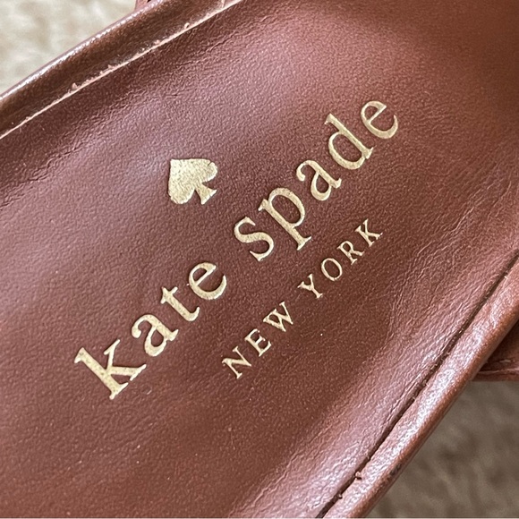 Kate Spade New York Felda Brown Leather Crisscross Mule Sandal Size 9m - Picture 10 of 12